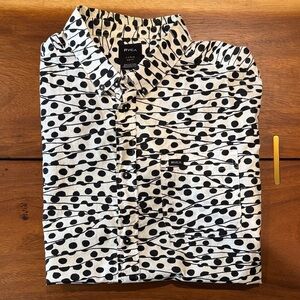 RVCA Men's Black and White Dot Pattern Shirt